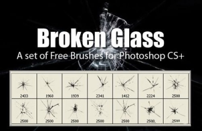 скачать Кисти разбитого стекла для Фотошоп бесплатно или скачать фотошоп фильтр шаблон кисти шрифт