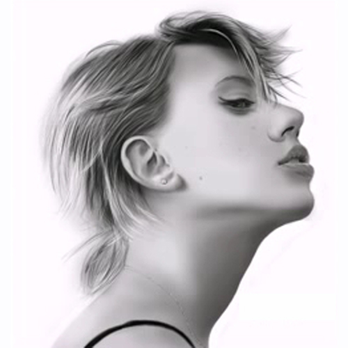скачать Как нарисовать в фотошопе Scarlett Johansson бесплатно или скачать фотошоп фильтр шаблон кисти шрифт