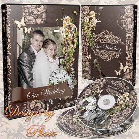 скачать Обложка и задувка на DVD диск - День Свадьбы бесплатно или скачать фотошоп фильтр шаблон кисти шрифт