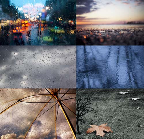 Клипарты для фотошопа - Осенний дождь