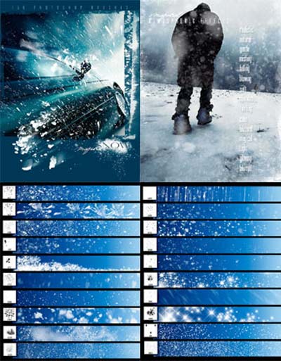 скачать Кисти для Photoshop - Магический снег бесплатно или скачать фотошоп фильтр шаблон кисти шрифт